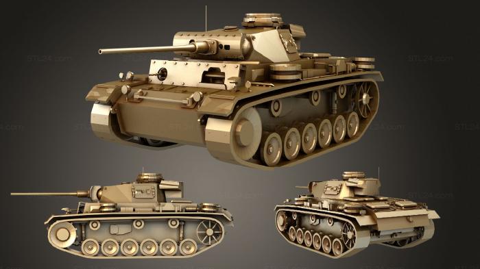 Vehicles (Panzer 3, CARS_2964) 3D models for cnc